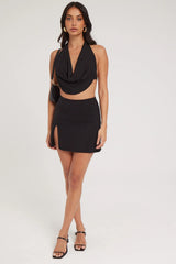 Perfect Stranger High Waist Mini Skirt Black