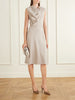 Draped virgin wool midi dress