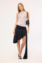 Motel Dudley Vest Top Sequin Knit Silver