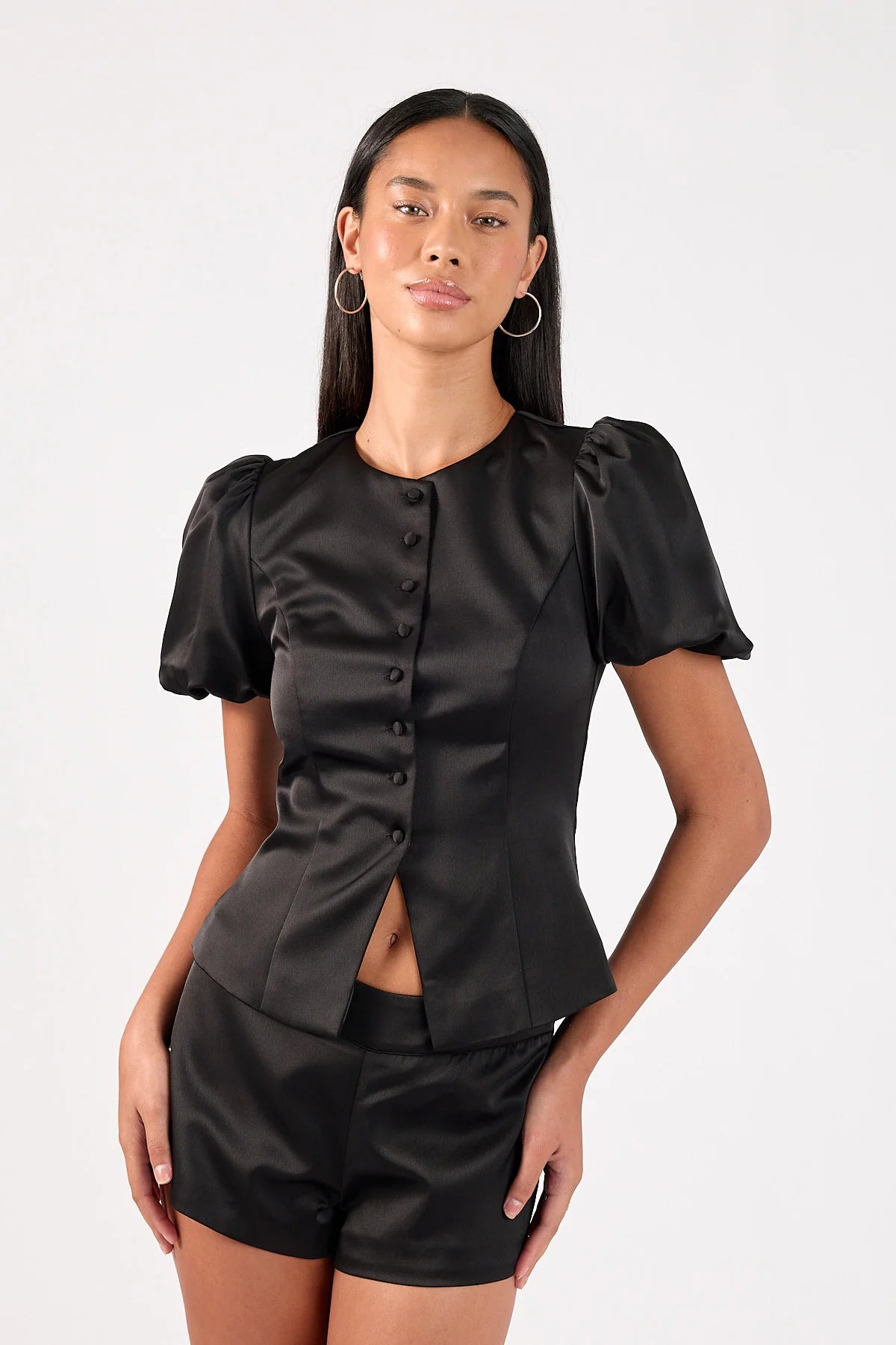 Perfect Stranger Fenella Short Sleeve Top Black