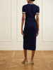 Embellished bow-detailed pointelle-knit cotton-blend midi dress