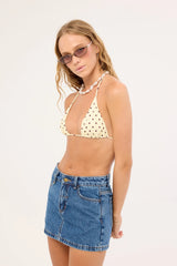 L&t POLKA DOT TIE BIKINI TOP Butter Polka