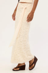 Luck & Trouble Tahlia Lace Maxi Skirt Cream