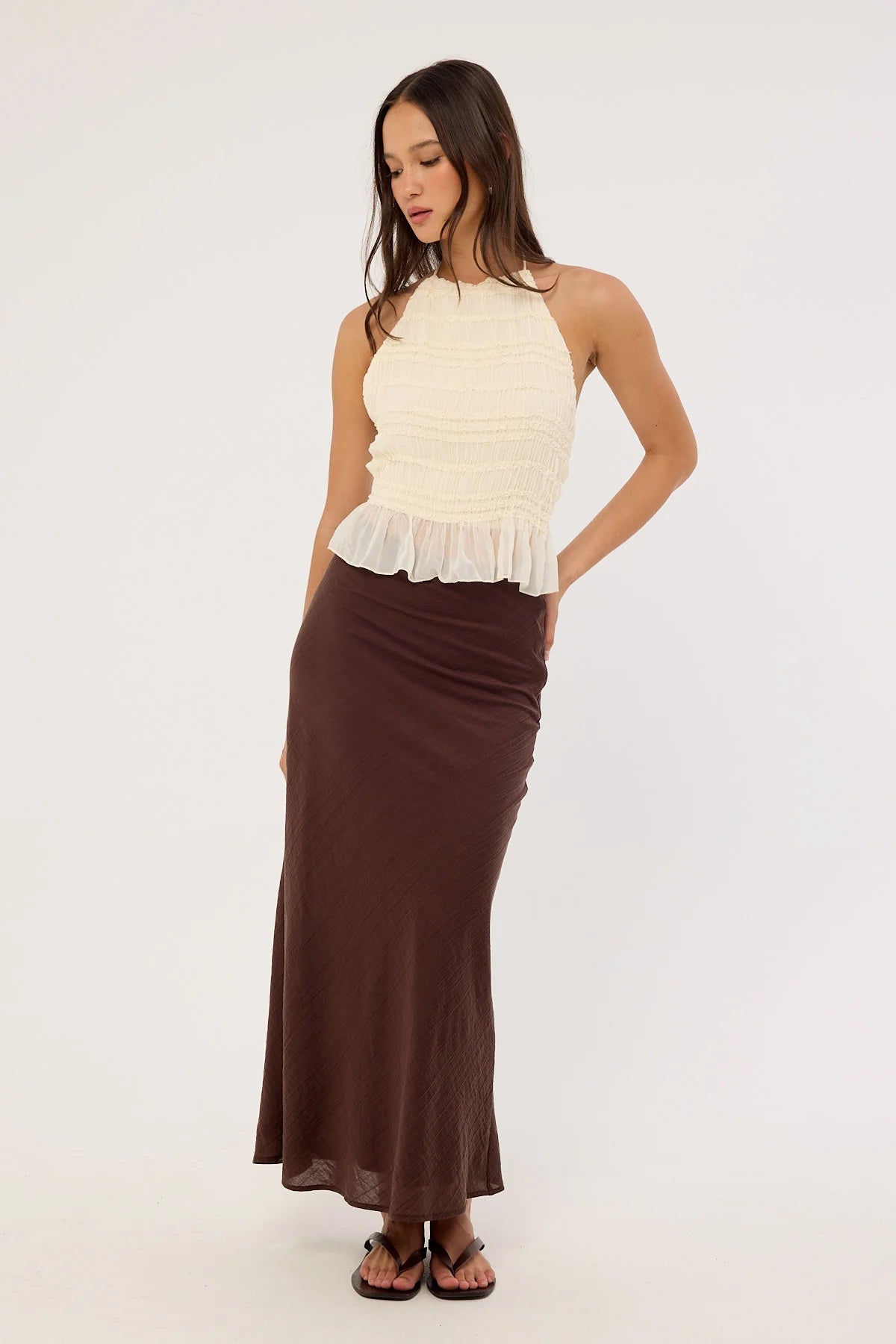 Perfect Stranger Klara Maxi Skirt Brown
