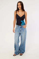 Perfect Stranger Belle Cami Top Blue Print