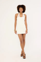 Perfect Stranger Lula Halter Mini Dress White