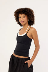 L&t Payton Layered Cami Top Black