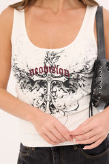 Neovision Fallen Cross Singlet Tank Top White