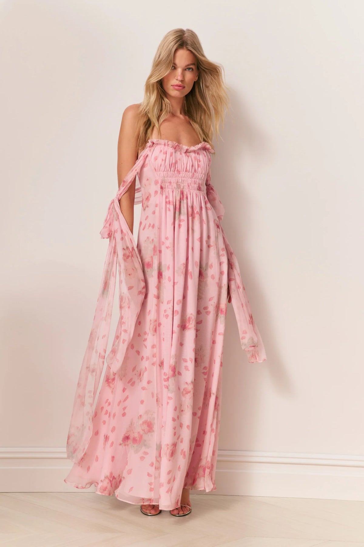 Marlana Floral Silk Chiffon Maxi Dress