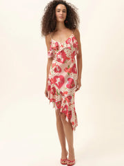 Cupid Dot Asymmetrical Midi Dress