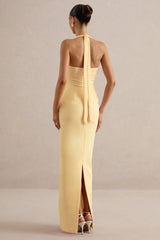 Heloira | Lemon Sweetheart-Neck Maxi Dress
