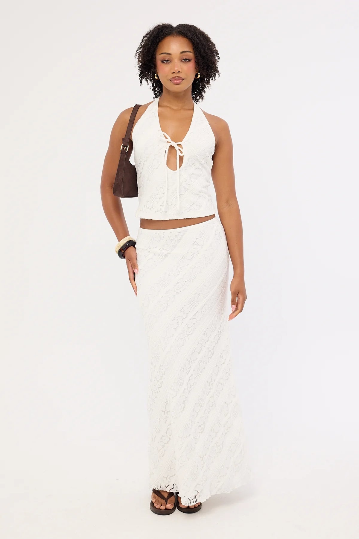 Luck & Trouble Thessia Maxi Skirt White