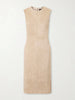 Eva paneled suede midi dress