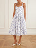 Elita belted floral-print cotton-poplin midi dress