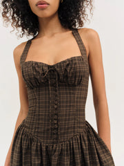 University Plaid Midi Dress
