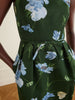 Floral-printed cotton-blend faille midi dress